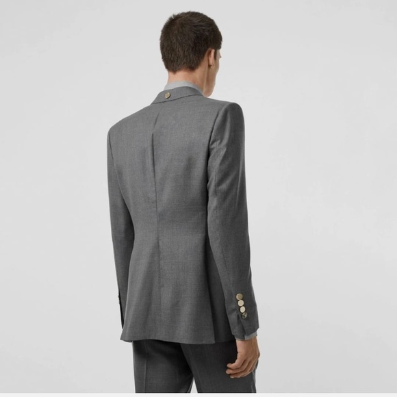 Authentic New BURBERRY Men's Gray TB Metal RUNWAY Slim Wool Blazer Jacket - Picture 13 of 13
